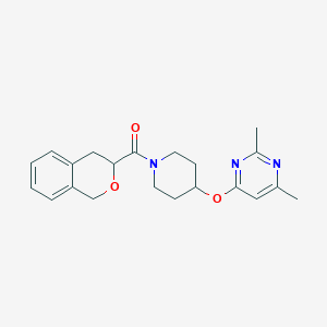 molecular formula C21H25N3O3 B2693341 (4-((2,6-Dimethylpyrimidin-4-yl)oxy)piperidin-1-yl)(isochroman-3-yl)methanone CAS No. 2034431-85-9