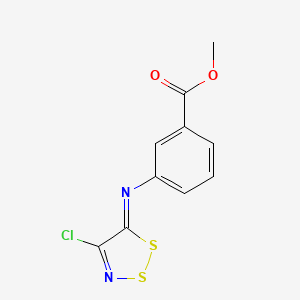 molecular formula C10H7ClN2O2S2 B2693344 甲基 3-[(4-氯-5H-1,2,3-二硫代噻唑-5-基)亚胺]苯甲酸酯 CAS No. 303145-89-3