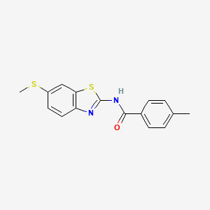 molecular formula C16H14N2OS2 B2693353 4-methyl-N-(6-(methylthio)benzo[d]thiazol-2-yl)benzamide CAS No. 922626-22-0