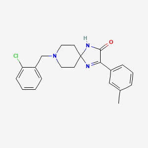 molecular formula C21H22ClN3O B2693356 8-(2-Chlorobenzyl)-3-(m-tolyl)-1,4,8-triazaspiro[4.5]dec-3-en-2-one CAS No. 1189933-33-2