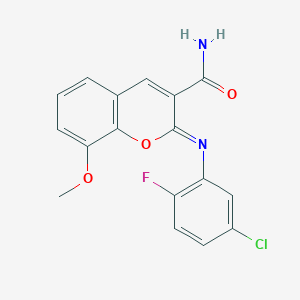 molecular formula C17H12ClFN2O3 B2693360 (2Z)-2-[(5-chloro-2-fluorophenyl)imino]-8-methoxy-2H-chromene-3-carboxamide CAS No. 1327179-09-8