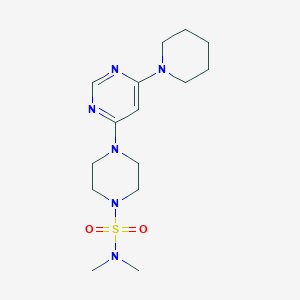 molecular formula C15H26N6O2S B2693365 N,N-二甲基-4-(6-(哌啶-1-基)嘧啶-4-基)哌嗪-1-磺酰胺 CAS No. 1211426-74-2