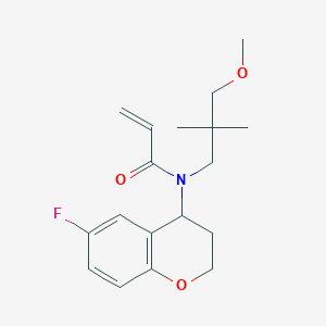 molecular formula C18H24FNO3 B2693370 N-(6-Fluoro-3,4-dihydro-2H-chromen-4-yl)-N-(3-methoxy-2,2-dimethylpropyl)prop-2-enamide CAS No. 2411279-39-3