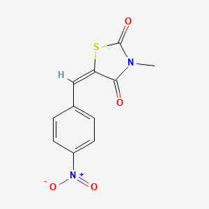 molecular formula C11H8N2O4S B2693372 (5E)-3-methyl-5-[(4-nitrophenyl)methylidene]-1,3-thiazolidine-2,4-dione CAS No. 367469-68-9