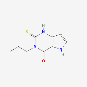 molecular formula C10H13N3OS B2693384 6-甲基-3-丙基-2-硫代-1,2,3,5-四氢-4H-吡咯并[3,2-d]嘧啶-4-酮 CAS No. 1502326-62-6