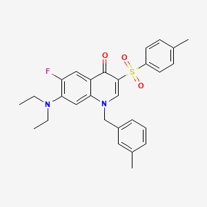 molecular formula C28H29FN2O3S B2693385 7-(diethylamino)-6-fluoro-1-(3-methylbenzyl)-3-tosylquinolin-4(1H)-one CAS No. 892764-96-4