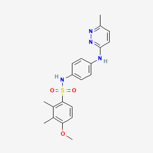 4-methoxy-2,3-dimethyl-N-(4-((6-methylpyridazin-3-yl)amino)phenyl)benzenesulfonamide