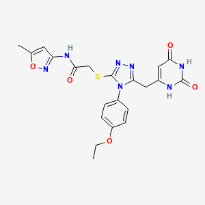 molecular formula C21H21N7O5S B2693389 2-((5-((2,6-二氧代-1,2,3,6-四氢嘧啶-4-基)甲基)-4-(4-乙氧苯基)-4H-1,2,4-三唑-3-基)硫基)-N-(5-甲基异噁唑-3-基)乙酰胺 CAS No. 852153-64-1