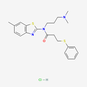 N-(3-(dimethylamino)propyl)-N-(6-methylbenzo[d]thiazol-2-yl)-3-(phenylthio)propanamide hydrochloride