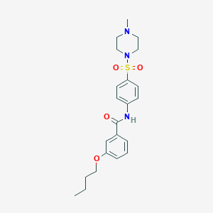 molecular formula C22H29N3O4S B269341 3-butoxy-N-{4-[(4-methyl-1-piperazinyl)sulfonyl]phenyl}benzamide 