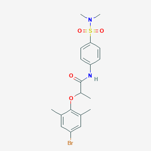 molecular formula C19H23BrN2O4S B269342 2-(4-bromo-2,6-dimethylphenoxy)-N-{4-[(dimethylamino)sulfonyl]phenyl}propanamide 