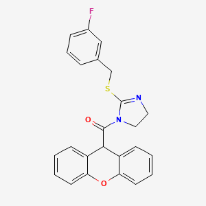 molecular formula C24H19FN2O2S B2693422 (2-((3-氟苄基)硫)-4,5-二氢-1H-咪唑-1-基)(9H-黄色素-9-基)甲酮 CAS No. 851865-47-9