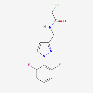 molecular formula C12H10ClF2N3O B2693423 2-Chloro-N-[[1-(2,6-difluorophenyl)pyrazol-3-yl]methyl]acetamide CAS No. 2411308-78-4