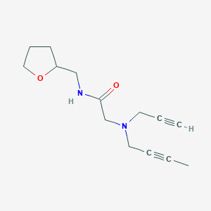 2-[But-2-ynyl(prop-2-ynyl)amino]-N-(oxolan-2-ylmethyl)acetamide