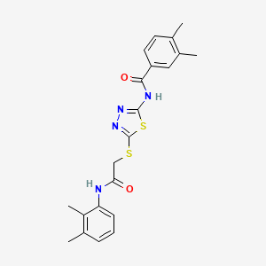molecular formula C21H22N4O2S2 B2693437 N-(5-(2-(2,3-二甲基苯胺基)-2-氧代乙基)硫代-1,3,4-噻二唑-2-基)-3,4-二甲基苯甲酰胺 CAS No. 392294-55-2