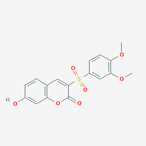 molecular formula C17H14O7S B2693440 3-[(3,4-dimethoxyphenyl)sulfonyl]-7-hydroxy-2H-chromen-2-one CAS No. 866347-90-2
