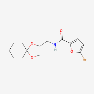 molecular formula C14H18BrNO4 B2693453 N-(1,4-dioxaspiro[4.5]decan-2-ylmethyl)-5-bromofuran-2-carboxamide CAS No. 899730-11-1