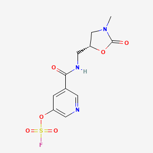 molecular formula C11H12FN3O6S B2693454 (5R)-5-[[(5-Fluorosulfonyloxypyridine-3-carbonyl)amino]methyl]-3-methyl-2-oxo-1,3-oxazolidine CAS No. 2418593-93-6