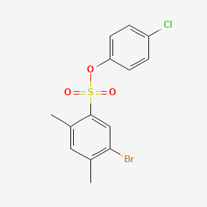 molecular formula C14H12BrClO3S B2693455 4-Chlorophenyl 5-bromo-2,4-dimethylbenzene-1-sulfonate CAS No. 2415630-65-6