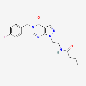 N-(2-(5-(4-fluorobenzyl)-4-oxo-4,5-dihydro-1H-pyrazolo[3,4-d]pyrimidin-1-yl)ethyl)butyramide