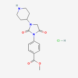 Methyl 4-[2,5-dioxo-3-(piperidin-4-yl)imidazolidin-1-yl]benzoate hydrochloride