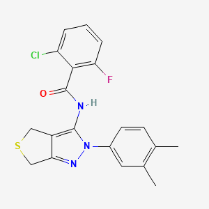 2-chloro-N-(2-(3,4-dimethylphenyl)-4,6-dihydro-2H-thieno[3,4-c]pyrazol-3-yl)-6-fluorobenzamide