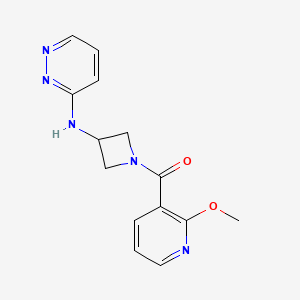 molecular formula C14H15N5O2 B2693477 N-[1-(2-methoxypyridine-3-carbonyl)azetidin-3-yl]pyridazin-3-amine CAS No. 2097862-58-1