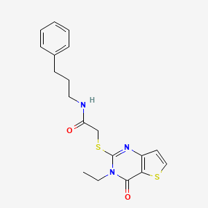 2-[(3-ethyl-4-oxo-3,4-dihydrothieno[3,2-d]pyrimidin-2-yl)sulfanyl]-N-(3-phenylpropyl)acetamide