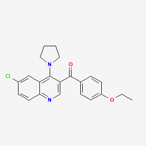 molecular formula C22H21ClN2O2 B2693479 (6-Chloro-4-pyrrolidin-1-ylquinolin-3-yl)(4-ethoxyphenyl)methanone CAS No. 872208-40-7