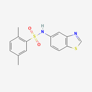 molecular formula C15H14N2O2S2 B2693480 N-(1,3-benzothiazol-5-yl)-2,5-dimethylbenzene-1-sulfonamide CAS No. 690962-06-2