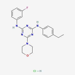 N2-(4-ethylphenyl)-N4-(3-fluorophenyl)-6-morpholino-1,3,5-triazine-2,4-diamine hydrochloride