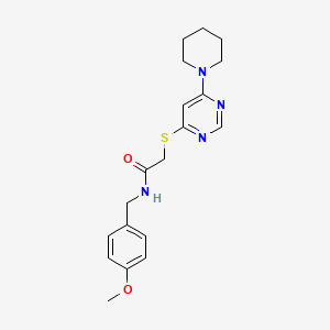 molecular formula C19H24N4O2S B2693483 N-(4-methoxybenzyl)-2-[(6-piperidin-1-ylpyrimidin-4-yl)thio]acetamide CAS No. 1112278-06-4