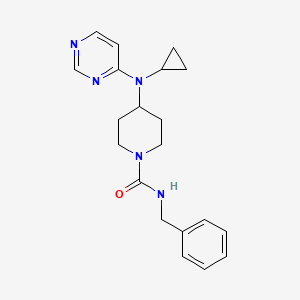 molecular formula C20H25N5O B2693490 N-Benzyl-4-[cyclopropyl(pyrimidin-4-yl)amino]piperidine-1-carboxamide CAS No. 2415519-38-7