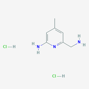 molecular formula C7H13Cl2N3 B2693493 6-(Aminomethyl)-4-methylpyridin-2-amine;dihydrochloride CAS No. 202217-04-7