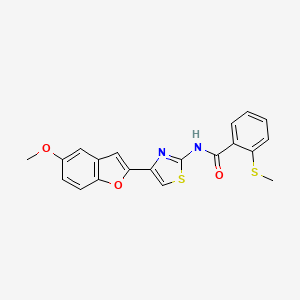 N-(4-(5-methoxybenzofuran-2-yl)thiazol-2-yl)-2-(methylthio)benzamide