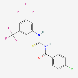 molecular formula C16H9ClF6N2OS B2693504 1-(3,5-Bis(trifluoromethyl)phenyl)-3-(4-chlorobenzoyl)thiourea CAS No. 1023589-34-5