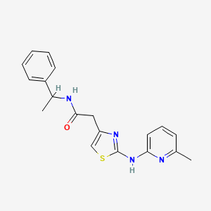 2-(2-((6-methylpyridin-2-yl)amino)thiazol-4-yl)-N-(1-phenylethyl)acetamide