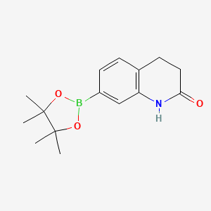molecular formula C15H20BNO3 B2693520 7-(4,4,5,5-Tetramethyl-1,3,2-dioxaborolan-2-yl)-3,4-dihydroquinolin-2(1H)-one CAS No. 1807699-60-0