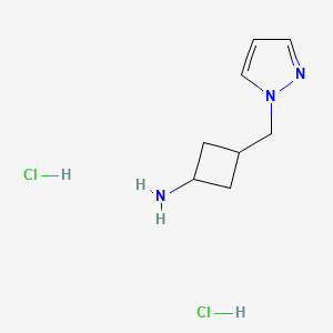 molecular formula C8H15Cl2N3 B2693523 (1R,3r)-3-((1H-pyrazol-1-yl)methyl)cyclobutan-1-amine dihydrochloride CAS No. 2230789-59-8