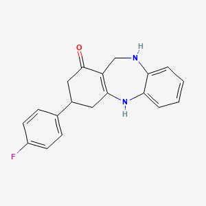 molecular formula C19H17FN2O B2693526 9-(4-Fluorophenyl)-5,6,8,9,10,11-hexahydrobenzo[b][1,4]benzodiazepin-7-one CAS No. 338415-03-5