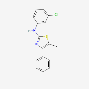 molecular formula C17H15ClN2S B2693529 N-(3-chlorophenyl)-5-methyl-4-(4-methylphenyl)-1,3-thiazol-2-amine CAS No. 324067-69-8