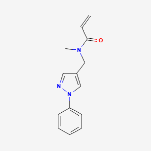 molecular formula C14H15N3O B2693531 N-Methyl-N-[(1-phenylpyrazol-4-yl)methyl]prop-2-enamide CAS No. 2286534-50-5