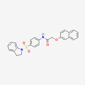 N-[4-(2,3-dihydroindol-1-ylsulfonyl)phenyl]-2-naphthalen-2-yloxyacetamide