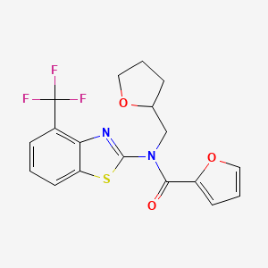 N-((tetrahydrofuran-2-yl)methyl)-N-(4-(trifluoromethyl)benzo[d]thiazol-2-yl)furan-2-carboxamide