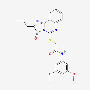molecular formula C23H24N4O4S B2693543 N-(3,5-dimethoxyphenyl)-2-((3-oxo-2-propyl-2,3-dihydroimidazo[1,2-c]quinazolin-5-yl)thio)acetamide CAS No. 1053077-26-1