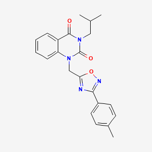 molecular formula C22H22N4O3 B2693547 3-异丁基-1-((3-(对甲苯基)-1,2,4-噁二唑-5-基)甲基)喹唑啉-2,4(1H,3H)-二酮 CAS No. 1105222-11-4