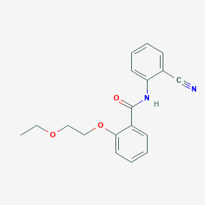 molecular formula C18H18N2O3 B269355 N-(2-cyanophenyl)-2-(2-ethoxyethoxy)benzamide 