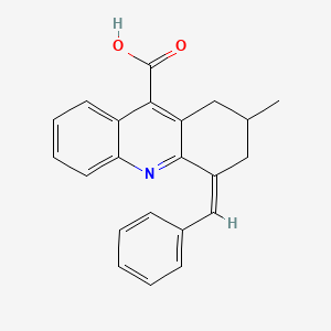 molecular formula C22H19NO2 B2693552 4-Benzylidene-2-methyl-1,2,3,4-tetrahydroacridine-9-carboxylic acid CAS No. 721413-92-9