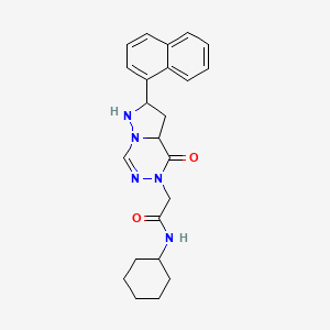molecular formula C23H23N5O2 B2693557 N-环己基-2-[2-(萘-1-基)-4-酮-4H,5H-吡唑并[1,5-d][1,2,4]三嗪-5-基]乙酰胺 CAS No. 1326861-53-3