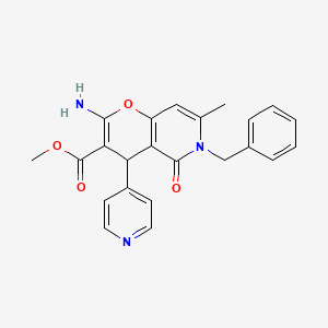 methyl 2-amino-6-benzyl-7-methyl-5-oxo-4-(pyridin-4-yl)-5,6-dihydro-4H-pyrano[3,2-c]pyridine-3-carboxylate